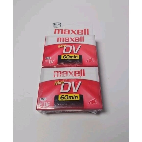 Maxell Mini DV Camcorder Cassette Tapes 60 Minutes 2 Pack DVM60SE New Sealed - Picture 1 of 2